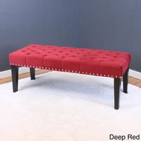 Markelo Velvet Bench - Markelo Deep Red Velvet Bench