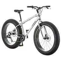 Mongoose Malus Adult Fat Tire Mountain Bike, 26-Inch Wheels, 7-Speed, Twist Shifters, Steel Frame, Mechanical Disc Brakes, Multiple Colors Matte Black