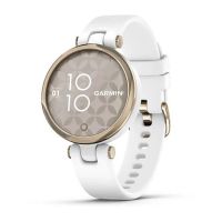 Garmin Lily Multisports GPS Smartwatch, Cream Gold Bezel with White Case and Silicone Band