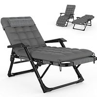 Slendor 3 in 1 Oversized Folding Camping Cot 29in, 6+10 Positions Adjustable XL Patio Chaise Lounge Chair, Sleeping Cots for Adults, Portable Cot Bed Lawn Recliner for Bedroom, Pool, Beach,Gray