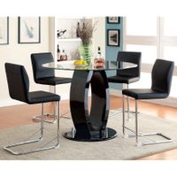 Furniture of America Olgette Contemporary High Gloss Round Dining Table - Black