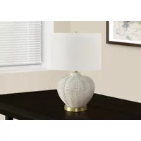 Lighting - 21"H Table Lamp Cream Resin / Ivory Shade