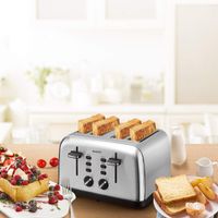 4-slice stainless steel toaster - silver