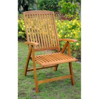 International Caravan Royal Tahiti 5-Position Folding Arm Chair (Set of 2) - Set of 2 - Brown