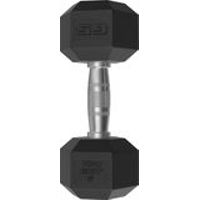 Tru Grit - 65-lb Hex Elite Dumbbell - Black/Silver