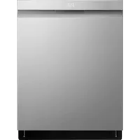 LG - 24" Top Control Smart Built-In Stainless Steel Tub Dishwasher with 3rd Rack, QuadWash Pro and 42dba - Stainless Steel
