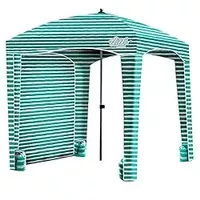 Qipi Beach Cabana with Changing Room - Easy to Set Up Canopy, Waterproof, Portable 6' x 6' Beach Shelter, Included Side Wall, Shade with UPF 50+ UV Protection for Kids, Family & Friends