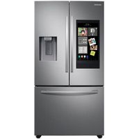 Samsung - 26.5 cu. ft. Large Capacity 3-Door French Door Refrigerator with Family Hub and External Water & Ice Dispenser - Stainless steel