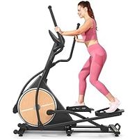 FEIERDUN Elliptical Machine, Cross Trainer for Home Use with Hyper-Quiet Electromagnetic Front Driving System, 32 Resistance Levels, 20IN Stride, 400LBS Weight Capacity (FBM-Black)