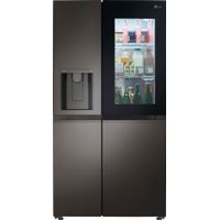LG - 27 Cu. Ft. Side-by-Side Smart Refrigerator with Craft Ice - Black stainless steel
