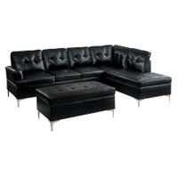 McCafferty Sectional Sofa with Ottoman - Black