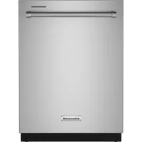 KitchenAid - 24" Top Control Built-In Dishwasher with Stainless Steel Tub, PrintShield Finish, 3rd Rack, 39 dBA - Stainless Steel