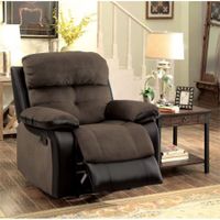 Furniture of America Gwendalyn Recliner Chair in Brown and Espresso