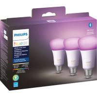 Philips - Hue A19 Bluetooth 60W LED Smart Bulbs (3-Pack) - White and Color Ambiance