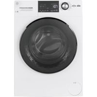 GE - 2.4 Cu. Ft. High Efficiency Stackable Front Load Washer with Steam and Sanitize - White