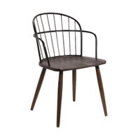 Bradley Modern Farmhouse Wood and Metal Dining Chair - Walnut
