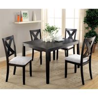 Furniture of America Dasni Contemporary 5-piece X-style Brushed Black Dining Set - Distressed Black