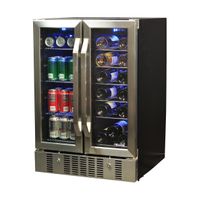 NewAir 18 Bottle/ 52 Can, Dual Zone Wine and Beverage Cooler - Black