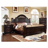 Vame Traditional Walnut Wood 2-Piece Poster Bedroom Set by Furniture of America - Eastern King