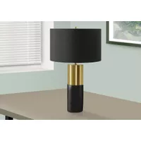 Lighting - 25"H Table Lamp Black Concrete / Black Shade