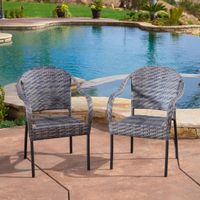 Sunset Outdoor Tight-weave Wicker Chair (Set of 2) by Christopher Knight Home - Set of 2