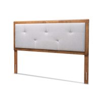 Abner Modern and Contemporary Fabric and Wood Headboard-Light Grey - Full