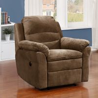 Felix Brown Fabric Transitional Electric Power Recliner