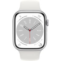 Apple Watch Series 8 (GPS) 41mm Aluminum Case with White Sport Band - M/L - White