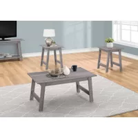 Table Set/ 3pcs Set/ Coffee/ End/ Side/ Accent/ Living Room/ Laminate/ Grey/ Transitional