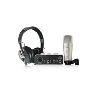 Behringer U-PHORIA STUDIO Complete Recording/Podcasting Bundle with UM2 USB Audio Interface, Condenser Microphone and Studio Headphones