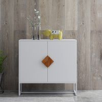 Nestfair White Morden Square Handle Storage Sideboard with 2 Doors - White