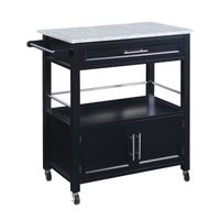 Chestley Kitchen Cart with Granite Top Black