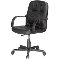 Comfort Products Inc. - Leather Mid-Back Chair - Black