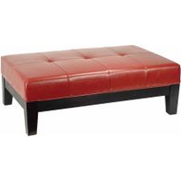 Safavieh Beechwood Bicast Leather Upholstered Cocktail Ottoman, Multiple Colors