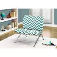Accent Chair/ Armless/ Fabric/ Living Room/ Bedroom/ Fabric/ Metal/ Green/ Chrome/ Contemporary/ Modern