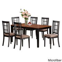 East West Furniture 7 Pc Kitchen Set - Dining Table and 6 Chairs in Black and Cherry Finish (Chairs seat Option) - NICO7-BLK-C