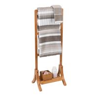 Organize It All Freestanding Bamboo Towel Rack - 16x11.25x41 - Brown - Wood Finish