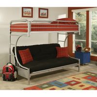 Eclipse Twin/Full/Futon Bunk Bed - silver, 78"x41"x65"H
