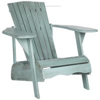 Safavieh Outdoor Living Mopani Adirondack Beach House Blue Acacia Wood Chair - PAT6700F