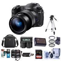 Sony Cyber-Shot DSC-RX10 IV Digital Camera Black - Bundle With Camera Case, 72mm Filter Kit, 64GB SDXC U3 Card, Spare Battery, Tripod, Memory Wallet, Card Reader, Cleaning Kit, Dual Charger, Software