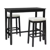 Ansley 3Pc Bar Set Black White