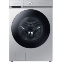 Samsung - Bespoke 5.3 cu. ft. Ultra Capacity Front Load Washer with Super Speed Wash and AI Smart Dial - Silver Steel