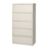 Hirsh Commercial 36" Wide 5-drawer Lateral with Roll-out Shelves - Beige