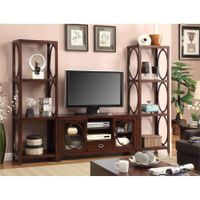 Furniture of America Beasley 3 Piece Entertainment Center in Cherry