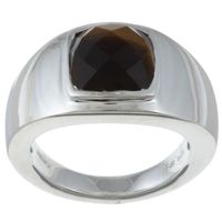 Gems For You Sterling Silver Men's Tiger's Eye Ring - 9.5
