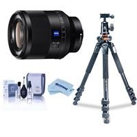 Sony Planar T* FE 50mm F1.4 ZA Lens - Bundle With Vanguard Alta Pro 264AT Tripod and TBH-100 Head with Arca-Swiss Type QR Plate, Cleaning Kit, Microfiber Cloth