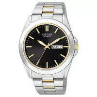 Citizen - Mens Two Tone Stainless Steel Watch with Black Dial