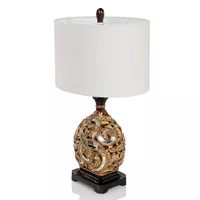 Traditional Metal Table Lamp in Gold/Brown