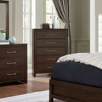 Bett Transitional Walnut Solid Wood 5-Drawer Chest by Furniture of America - Walnut