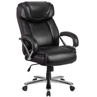 HERCULES Series Big & Tall Leather Executive Swivel Office Chair with Extra Wide Seat - Brown